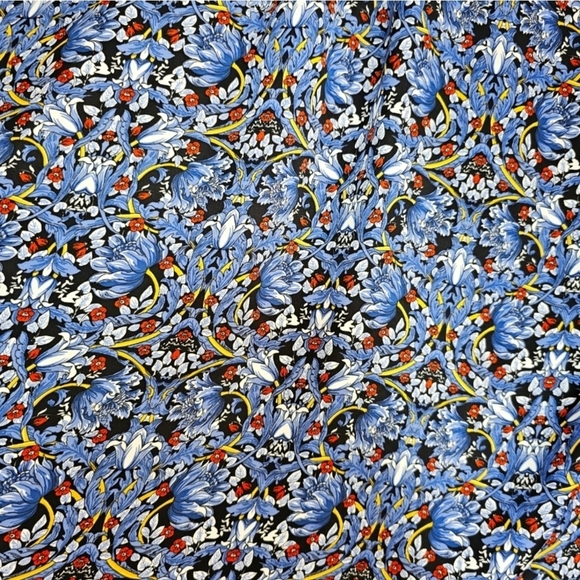 🇪🇦 Zara Blue Floral Paisley Long Sleeve Satin Blouse with Bow - Picture 10 of 16